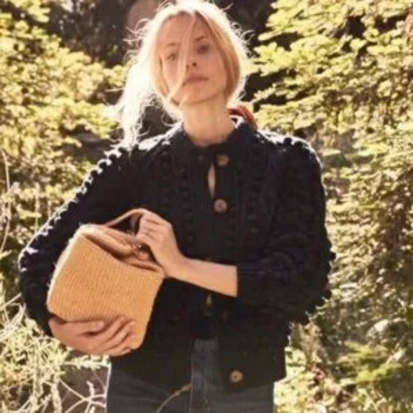 Doen Pomme Cardigan Sweater in Navy Blue Size M - Picture 1 of 4